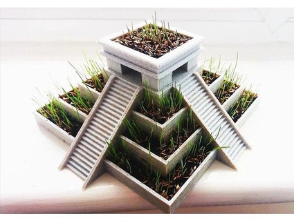aztec temple plant pot cloud11 3d print model - Mito3D