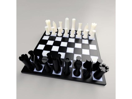 minimalistic chess set kautschuk 3d print model - Mito3D