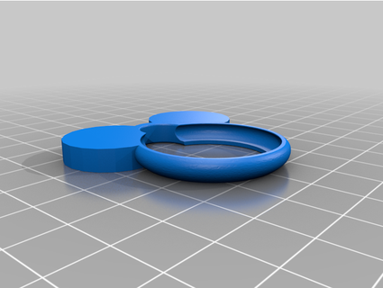 fare kulaklar Artag anahtarlık yuvarlak 3d print model - Mito3D