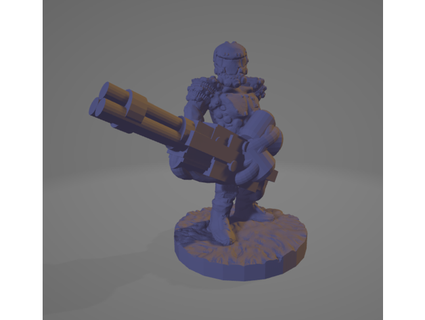 minigun espaço soldado Ellie Valquíria 3d print model - Mito3D