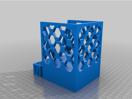 sticky note holder w calendar blocks - hexagonal pattern wthays 3d print model - Mito3D