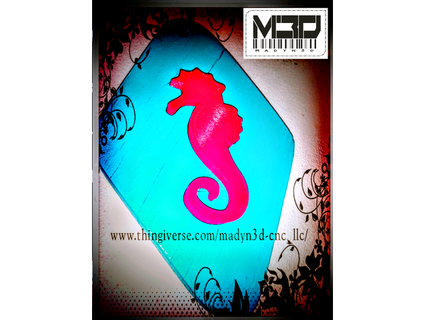 décoratif hippocampe madyn3d cnc llc 3d print model - Mito3D