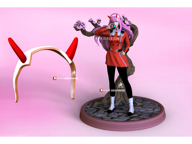 cero querido franxx cabeza trozo bandas cosplay oxo3dprinting 3D print model - Mito3D