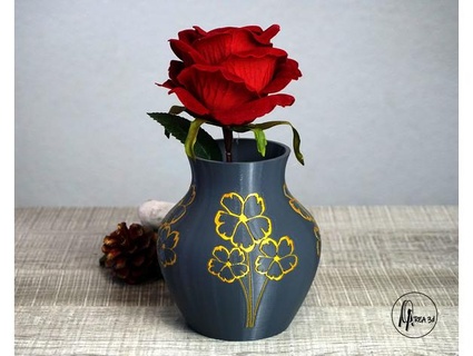 vaso d'oro fiori single mmu area3d 3d print model - Mito3D