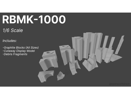 rbmk-1000 reactor graphite & cutaway model 1 6 scale dogs mars 3d print model - Mito3D