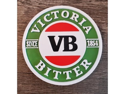 victoria bitter beer bar coaster badadz 3d print model - Mito3D