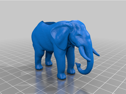 elefante plantador desagüe agujeros papá oso 3d print model - Mito3D