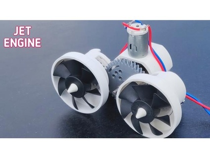 powerful jet engine using twin propeller creativethink 3d print model - Mito3D