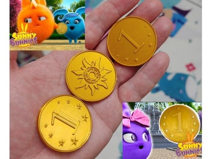 sunny bunnies coin kdima 3d print model - Mito3D
