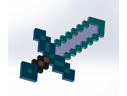 Minecraft Schwert facermok 3d print model - Mito3D