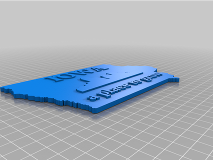 Etat Iowa horizon logo visions éditées 3d print model - Mito3D