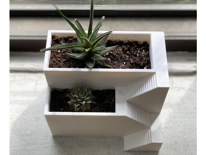 staircase planter flower pot danowall 3d print model - Mito3D