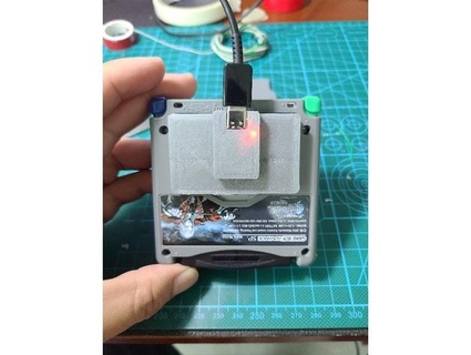 gba sp extended battery cover sherks 3d print model - Mito3D