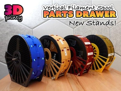 vertical filament spool parts drawer stand 3d-printy 3d print model - Mito3D