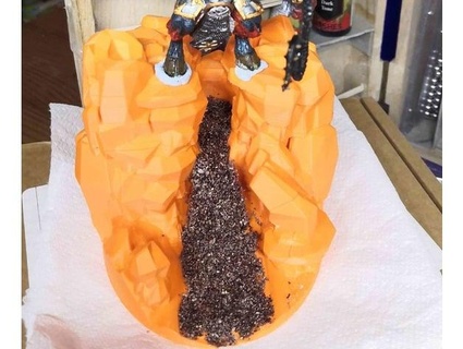magma waterfall cliff base topper diorama dlh567 3d print model - Mito3D