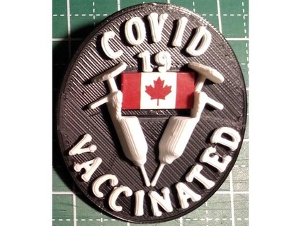 covid vaccinated pin canada andypangpang 3d print model - Mito3D