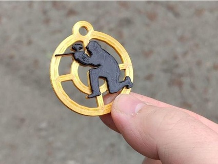 paintball key fob golden medal iplo 3d print model - Mito3D