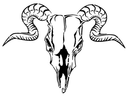 bull skull stencil 2 longquang 3d print model - Mito3D