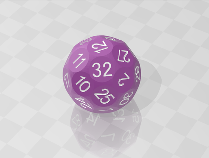 d32 truncated sphere thirty-two sided die miyi9155 3d print model - Mito3D
