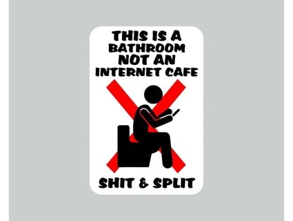 bathroom internet cafe sh & split sign beckerthorne 3d print model - Mito3D