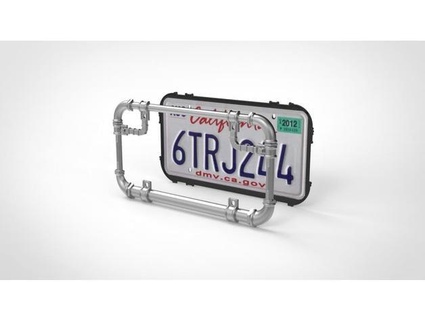 license plate frame holder - pipes industrial design nemako 3d print model - Mito3D