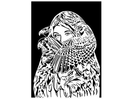 eagle girl stencil longquang 3d print model - Mito3D