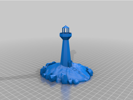 lighthouse island hollowed led spacelord87 3d print model - Mito3D