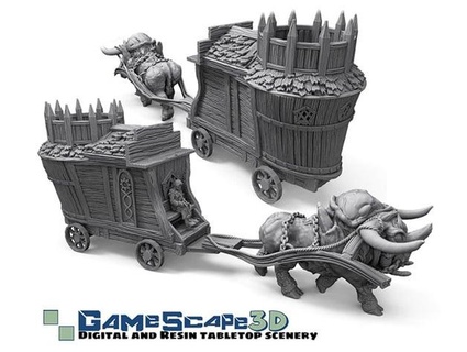 terrible ox pequeña comerciante wagon promotional full modelo gamescape3d 3d print model - Mito3D