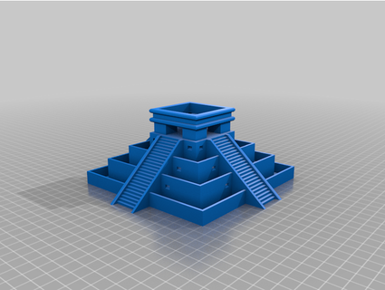 aztekisch Tempel Pflanze Topf Wasserstraßen gefiel 3d print model - Mito3D