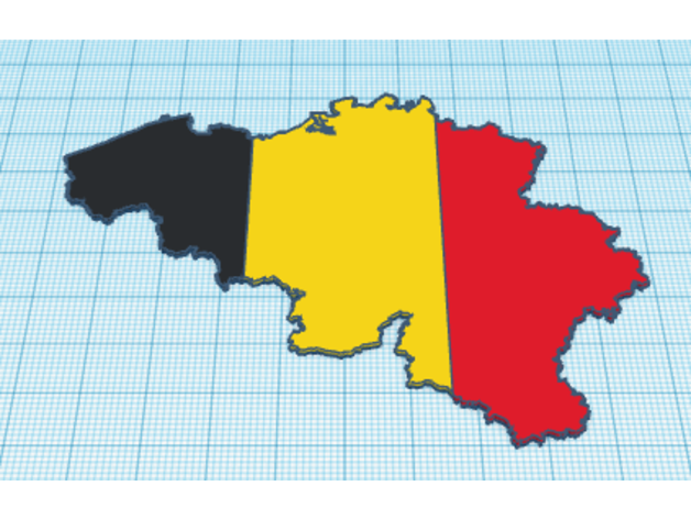 Belgien Flagge gestalten Karte Schachmatt detroits 3D print model - Mito3D
