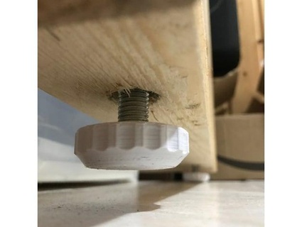hight adjustable screw head cabinet foot m12 makelikemike 3d print model - Mito3D