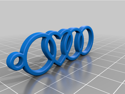 audi heart keychain fitted 3d print model - Mito3D