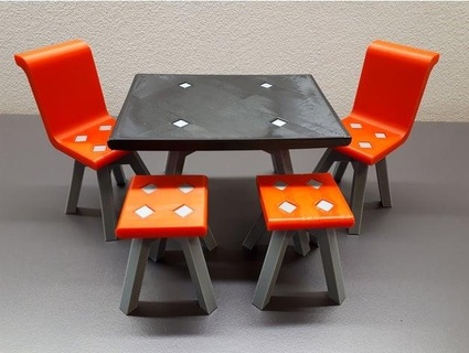 mini table chairs mewalela 3d print model - Mito3D