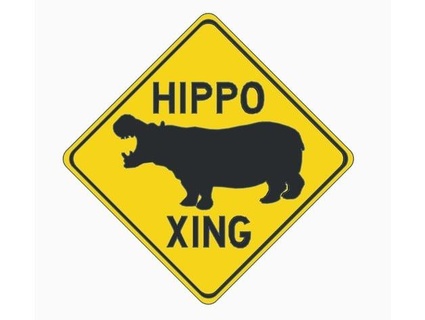 hippo xing sign myrrhsmakes 3d print model - Mito3D