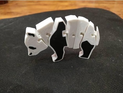 flexi panda black parts violaint 3d print model - Mito3D