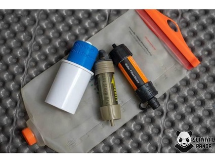 Engeller Su filtre adaptör şişe Konu hayatta kalma pandası 3d print model - Mito3D