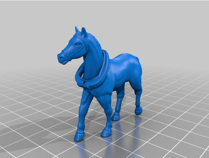cavallo collare samurai rosso 3d print model - Mito3D