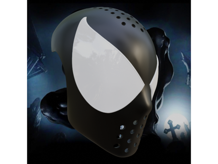 ultimate symbiote spider-man inspired face shell budwin 3d print model - Mito3D
