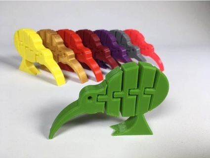 flexi kiwi articulado pájaro kiwifil 3d print model - Mito3D