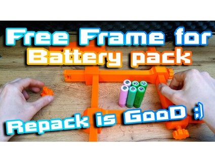 fixture frame battery pack li-ion life 18650 21700 200mm printers piratein3d 3d print model - Mito3D