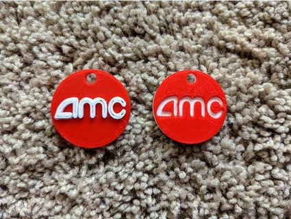 amc theaters stock logo keychain pendant bobert47 3d print model - Mito3D