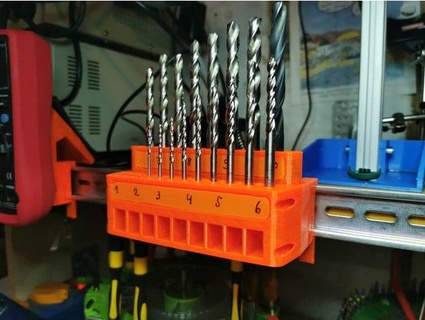 drill bit holder din rails mat neu27 3d print model - Mito3D