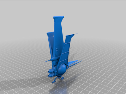 dell'uomo cielo tri wing esotico nave Ali piegato manicminersyt 3d print model - Mito3D