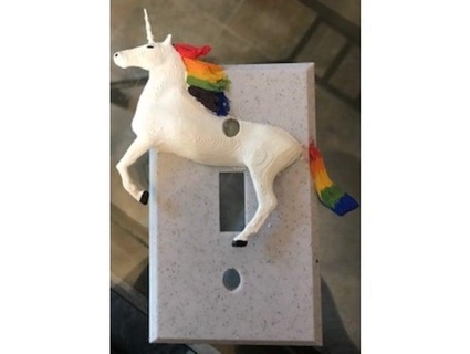 unicorn light switch cover babymk 3d print model - Mito3D