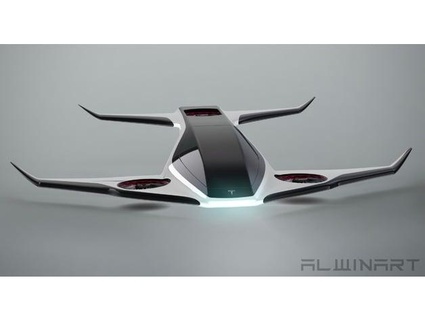 tesla evtol concept Alwinart 3d print model - Mito3D