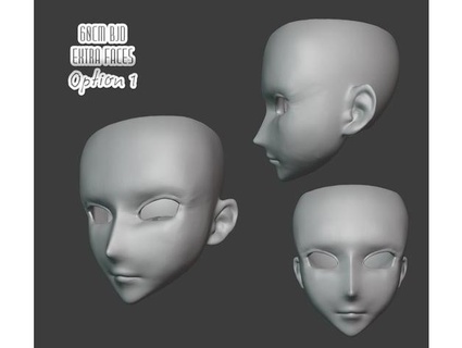 extra heads 60cm ball jointed doll bjd cospigeon 3d print model - Mito3D