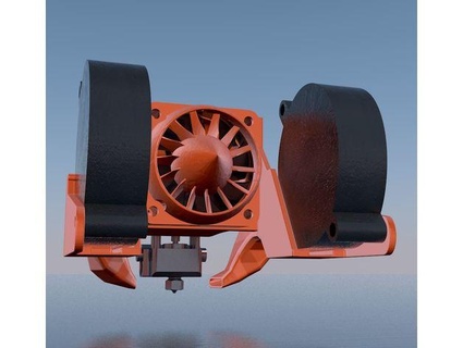 Held Dual Gebläse Ventilator Kühler Moskito hotend Vollmondkatze 3d print model - Mito3D