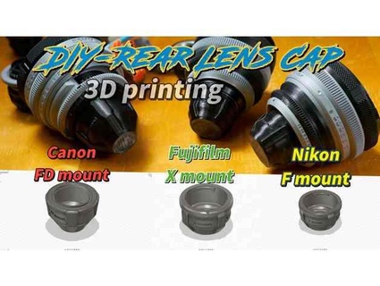 home-made protection diy rear lens-cap nikon f fujifilm x fx canon fd mount donotlean 3d print model - Mito3D