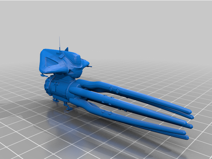 man's sky - squid exotic ship fixed tenticles manicminersyt 3d print model - Mito3D