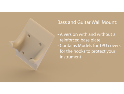 Bass Gitarre Mauer montieren Bluedonut 3d print model - Mito3D